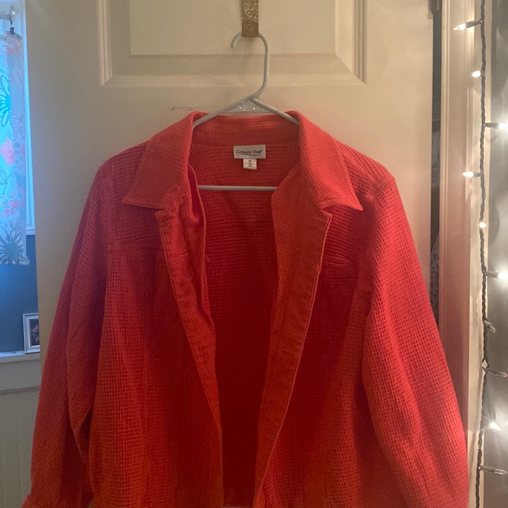 pink mid length jacket